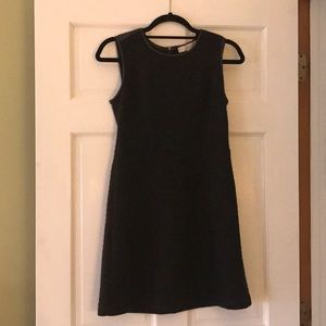 Loft Black skater dress with Leather detailing